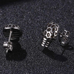 Chic Bulb Shape Stud Earrings Trendy Stainless Steel Silver Ear Studs for Girls
